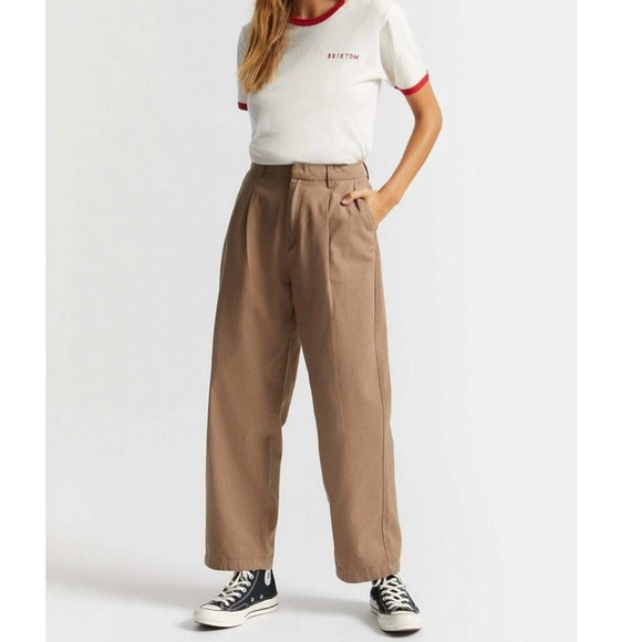 Brixton New Wave Vintage Ringer Tee 100% Cotton Off White/Red Size S - Picture 3 of 8